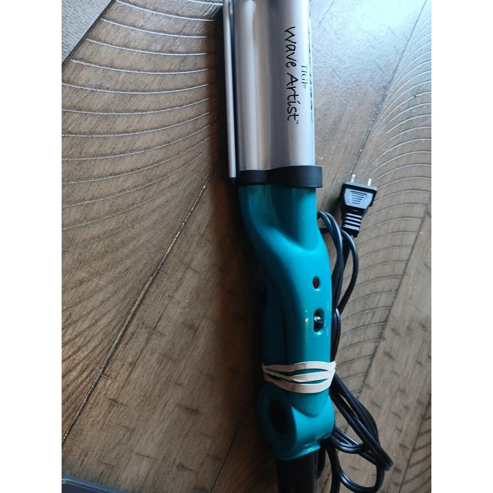 BED HEAD TIGI WAVE ARTIST Curling 3 Waving Iron Beach Hair Crimper TEAL BLUE